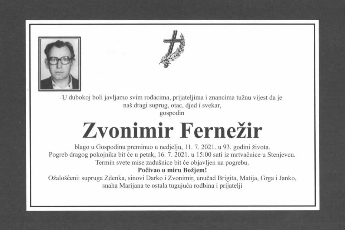 Preminuo Zvonimir Fernežir st.